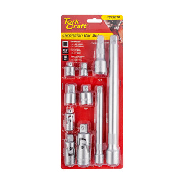Tork Craft 10pc Adaptor & Extension Set 1/2', 1/4', 3/8' - image 01
