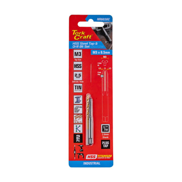 Tork Craft Tap HSS 3x0.5 & Drill 2.5mm 2pc Set - image 01