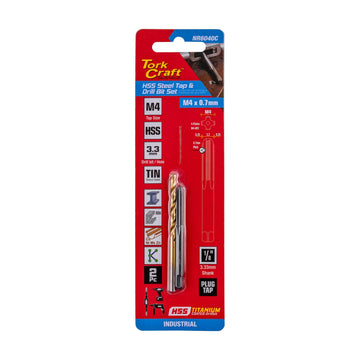 Tork Craft Tap HSS 4x0.7 & Drill 3.3mm 2pc Set - image 01
