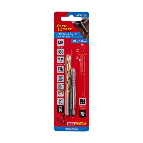 Tork Craft Tap HSS 6x1.0 & Drill 5.0mm 2pc Set - image 01