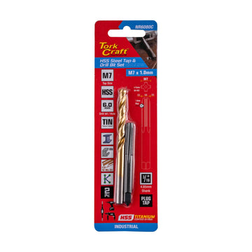 Tork Craft Tap HSS 7x1.0 & Drill 6.0mm 2pc Set - image 01