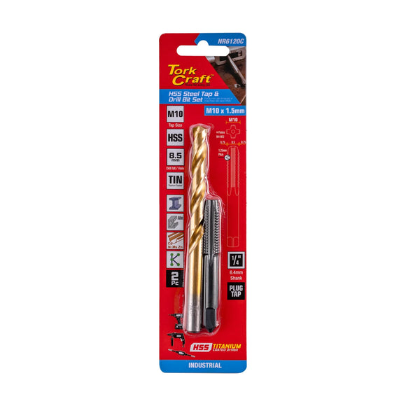 Tork Craft Tap HSS 10x1.5 & Drill 8.5mm 2pc Set - image 01