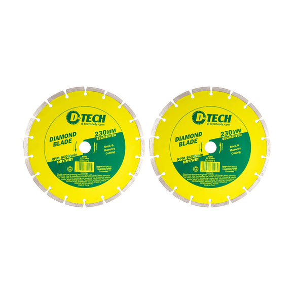 D-Tech Diamond Blade Segmented Standard. 230 x 22.23mm 2 Piece - image 01