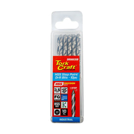 Tork Craft Drill Bit Precision-max Step Point 3.5mm HSS 10 Pack - image 01