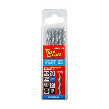 Tork Craft Drill Bit Precision-max Step Point 3.5mm HSS 10 Pack - image 01