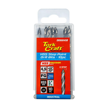 Tork Craft Drill Bit Precision-max Step Point 4.5mm HSS 10 Pack - image 01