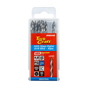 Tork Craft Drill Bit Precision-max Step Point 4.8mm HSS 10 Pack - image 01