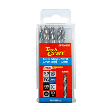 Tork Craft Drill Bit Precision-max Step Point 5.0mm HSS 10 Pack - image 01