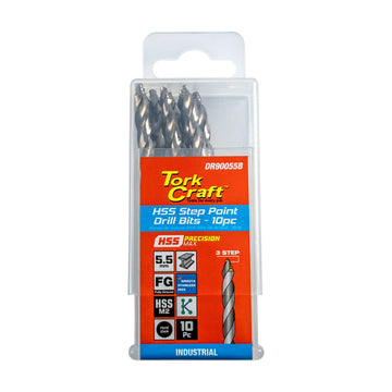 Tork Craft Drill Bit Precision-max Step Point 5.5mm HSS 10 Pack - image 01