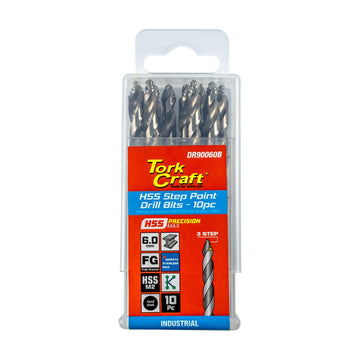 Tork Craft Drill Bit Precision-max Step Point 6.0mm HSS 10 Pack - image 01