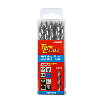 Tork Craft Drill Bit Precision-max Step Point 8.0mm HSS 10 Pack - image 01