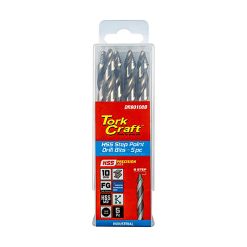 Tork Craft Drill Bit Precision-max Step Point 10.0mm HSS Dril 5 Pack - image 01