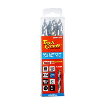 Tork Craft Drill Bit Precision-max Step Point 12.0mm HSS Dril 5 Pack - image 01