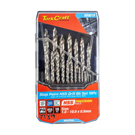 Tork Craft 19pce Drill Set Precision-max Step Point 1-10mm X 0.5mm - image 01