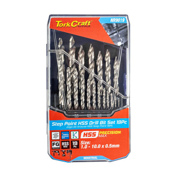 Tork Craft 19pce Drill Set Precision-max Step Point 1-10mm X 0.5mm - image 01
