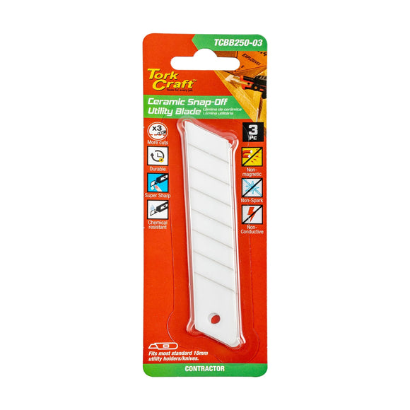 Tork Craft Utility Blade Ceramic Snap-off 100mm X 18mm X 0.65mm 3pc - image 01