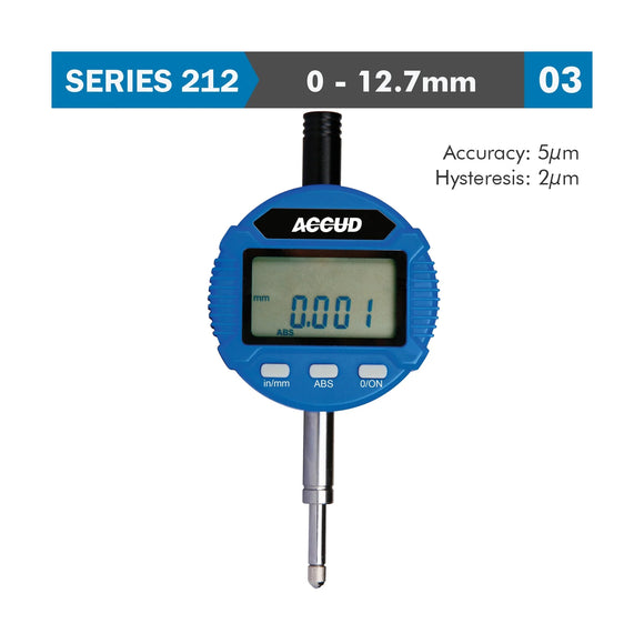 Accud Digital Indicator Flat & Lug Back 12.7mm / 0.5in - image 01
