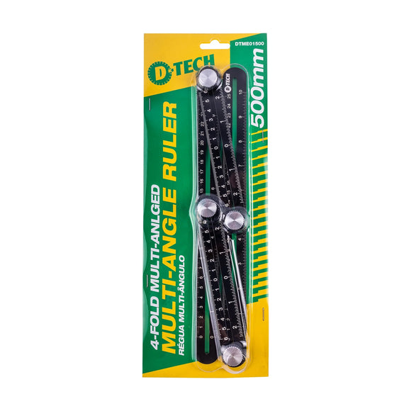 D-Tech Aluminium Multi - Angle Ruler 500mm Four Fold - image 01