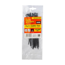 Tork Craft Nylon Cable Ties 3.5mm X 150mm Black 25pc - image 01