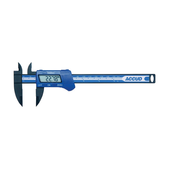 Accud Digital Caliper Plastic 150mm 0.2mm Accuracy 0.01mm Resolution - image 01