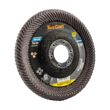 Tork Craft Flap Disc Round Edge A/O 115mm 120 Grit Flat - image 01