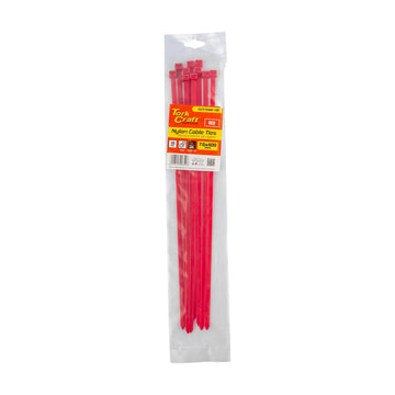 Tork Craft Nylon Cable Ties 7.6mm X 400mm Red 10pc - image 01
