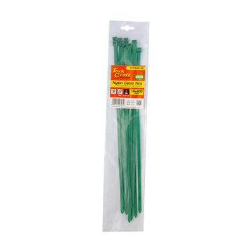 Tork Craft Nylon Cable Ties 7.6mm X 400mm Green 10pc - image 01