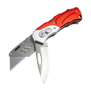 Tork Craft Knife Utility Stainless Steel Blades Foldable With 5 Spare Blades - image 01