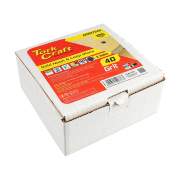 Tork Craft Gold Disc 40 Grit 125mm X 8 Holes Hook And Loop 50 pieces - image 01