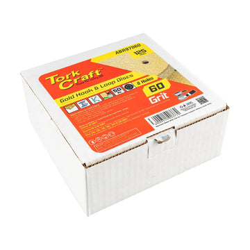 Tork Craft Gold Disc 60 Grit 125mm X 8 Holes Hook And Loop 50 pieces - image 01