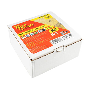 Tork Craft Gold Disc 80 Grit 125mm X 8 Holes Hook And Loop 50 pieces - image 01