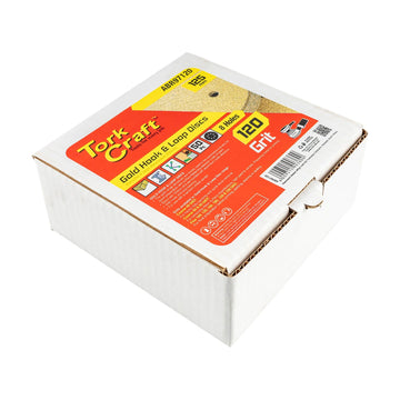 Tork Craft Gold Disc 120 Grit 125mm X 8 Holes Hook And Loop 50 pieces - image 01