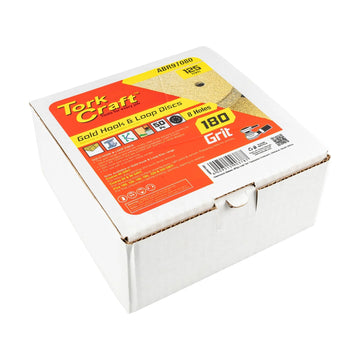Tork Craft Gold Disc 180 Grit 125mm X 8 Holes Hook And Loop 50 pieces - image 01