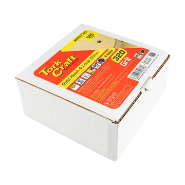 Tork Craft Gold Disc 320 Grit 125mm X 8 Holes Hook And Loop 50 pieces - image 01