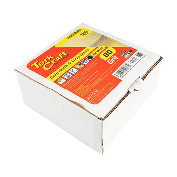 Tork Craft Gold Disc 80 Grit 125mm Without Hole Hook And Loop 50 pieces - image 01