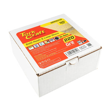 Tork Craft Gold Disc 220 Grit 125mm Without Hole Hook And Loop 50 pieces - image 01
