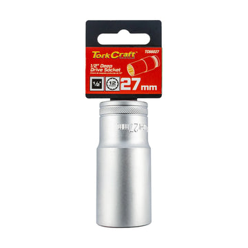 Tork Craft Socket 27mm 1/2' Dr Deep Socket CRV 12 Point - image 01