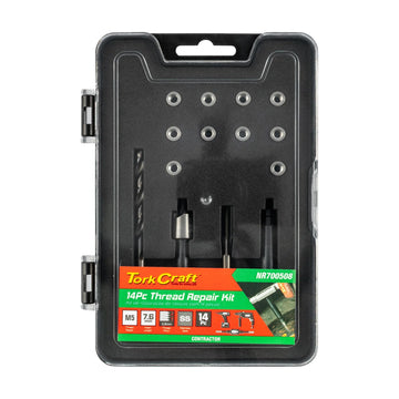 Tork Craft Thread Repair Kit 14pc M5 X 0.8 X 7.6mm Flange Insert - image 01