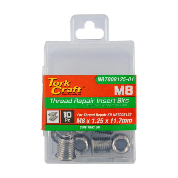 Tork Craft Replacement Insert 10pc M8 X 1.25 X 11.7mm Stainless Steel For Nr7008125 - image 01