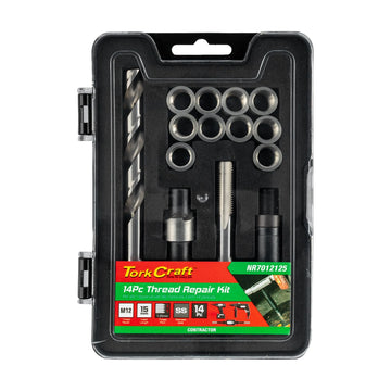 Tork Craft Thread Repair Kit 14pc M12 X 1.25 X 15mm Flange Insert - image 01