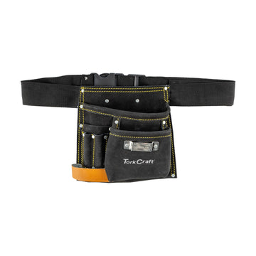 Tork Craft Small Prof Black Leather Tool Belt 5 Pocket - image 01