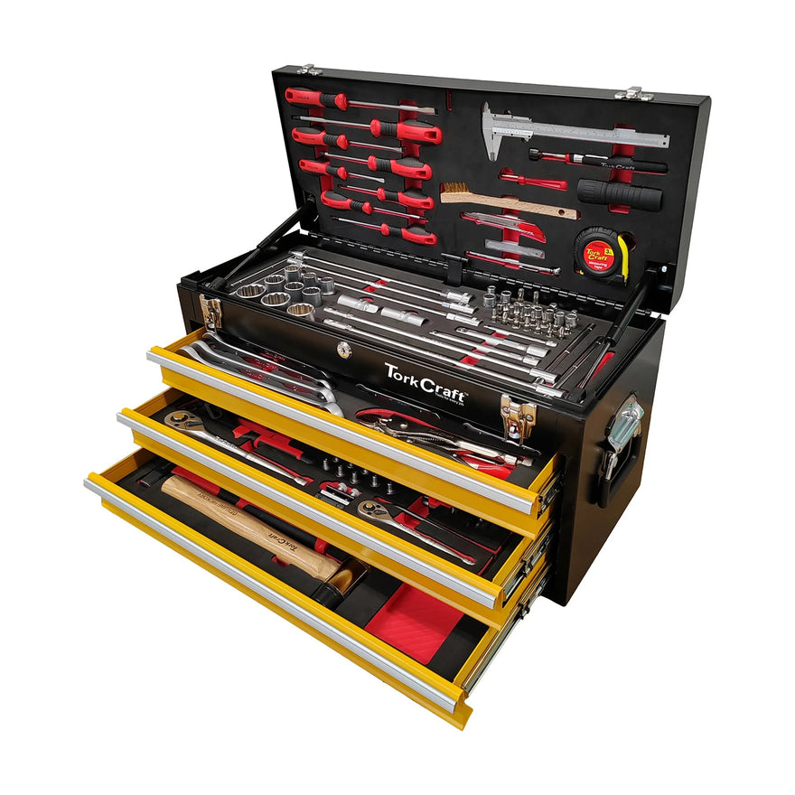 Tork Craft Top Box 127pc 3 Drawer & Top Tray 600x250x320mm Trackbox 2.0 Tool Box - image 01
