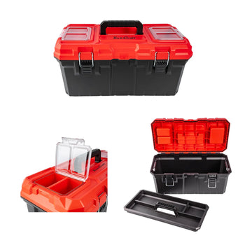Tork Craft Heavy Duty Plastic Tool Box With Organizer Red/black 415mm - image 01