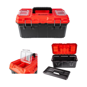Tork Craft Heavy Duty Plastic Tool Box With Organizer Red/black 480mm - image 01