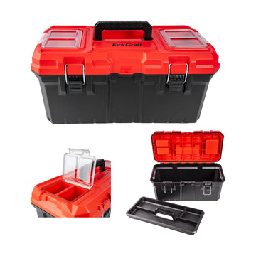 Tork Craft Heavy Duty Plastic Tool Box With Organizer Red/black 550mm - image 01