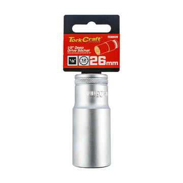Tork Craft Socket 26mm 1/2' Dr Deep Socket CRV 12 Point - image 01