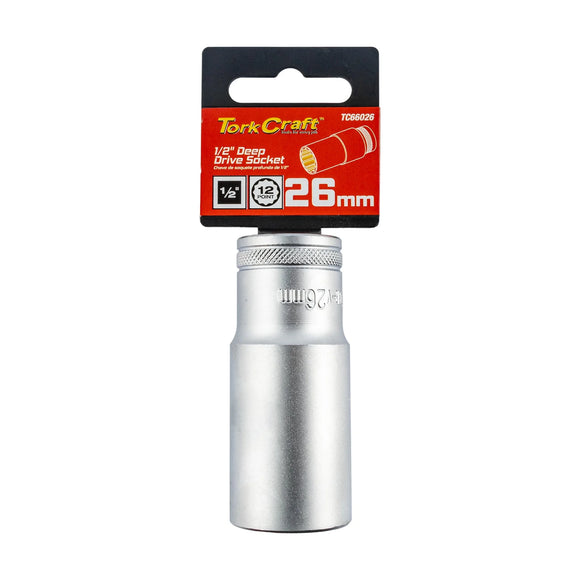 Tork Craft Socket 26mm 1/2' Dr Deep Socket CRV 12 Point - image 01