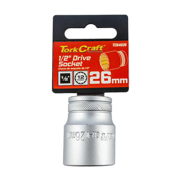 Tork Craft Socket 26mm X 41.8mm 1/2' Drive CRV 12 Point - image 01