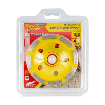 Tork Craft Cold Pressed Economy Diamond Cup Wheel 100mm X 22.23mm Single Row - image 01