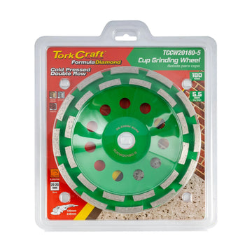 Tork Craft Cold Pressed Economy Diamond Cup Wheel 180mm X 22.23mm Double Row Contractor - image 01